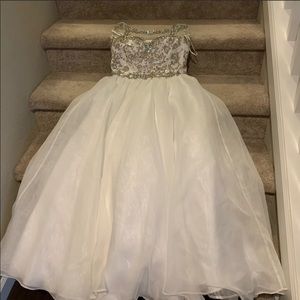 White Tiffany pageant gown. Size 10